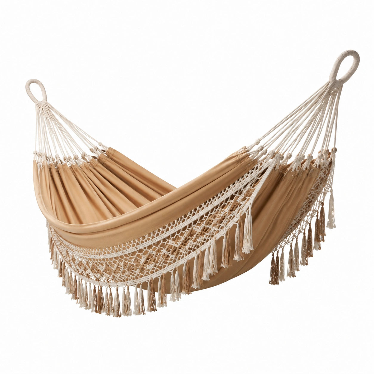 Amaca in Cotone con Frange in Beige