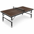 Tavolo da Ping Pong in Legno MDF e Acciaio Marrone 274x152.5x76 cm