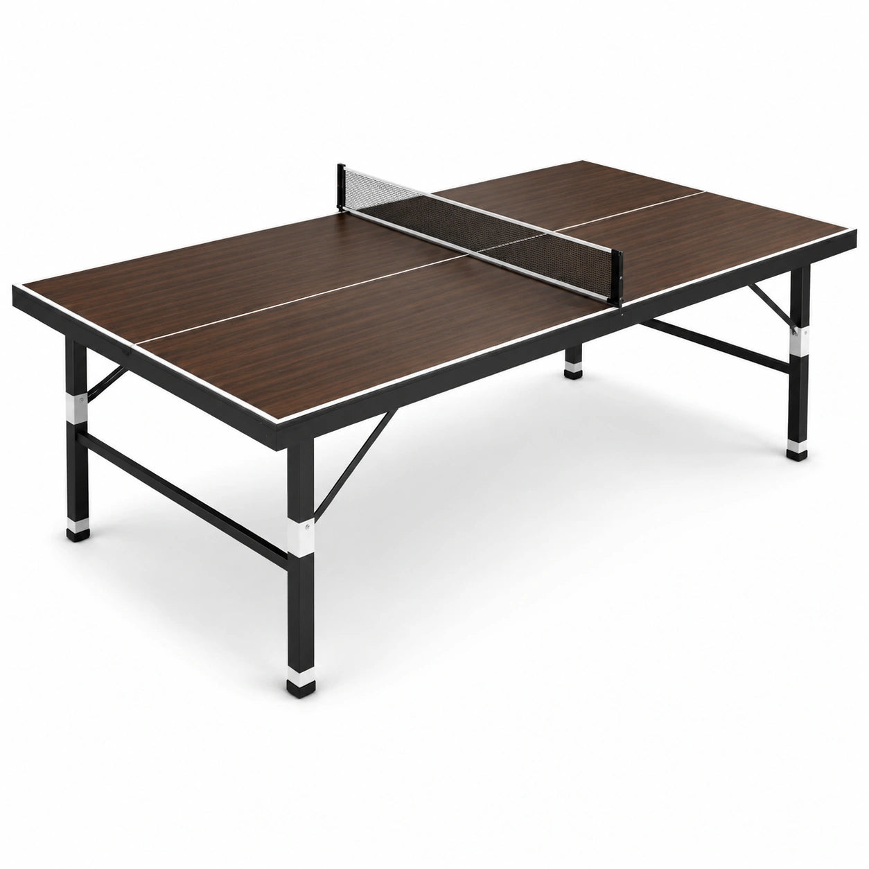 Tavolo da Ping Pong in Legno MDF e Acciaio Marrone 274x152.5x76 cm