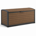Cassapanca in legno e metallo marrone e nero