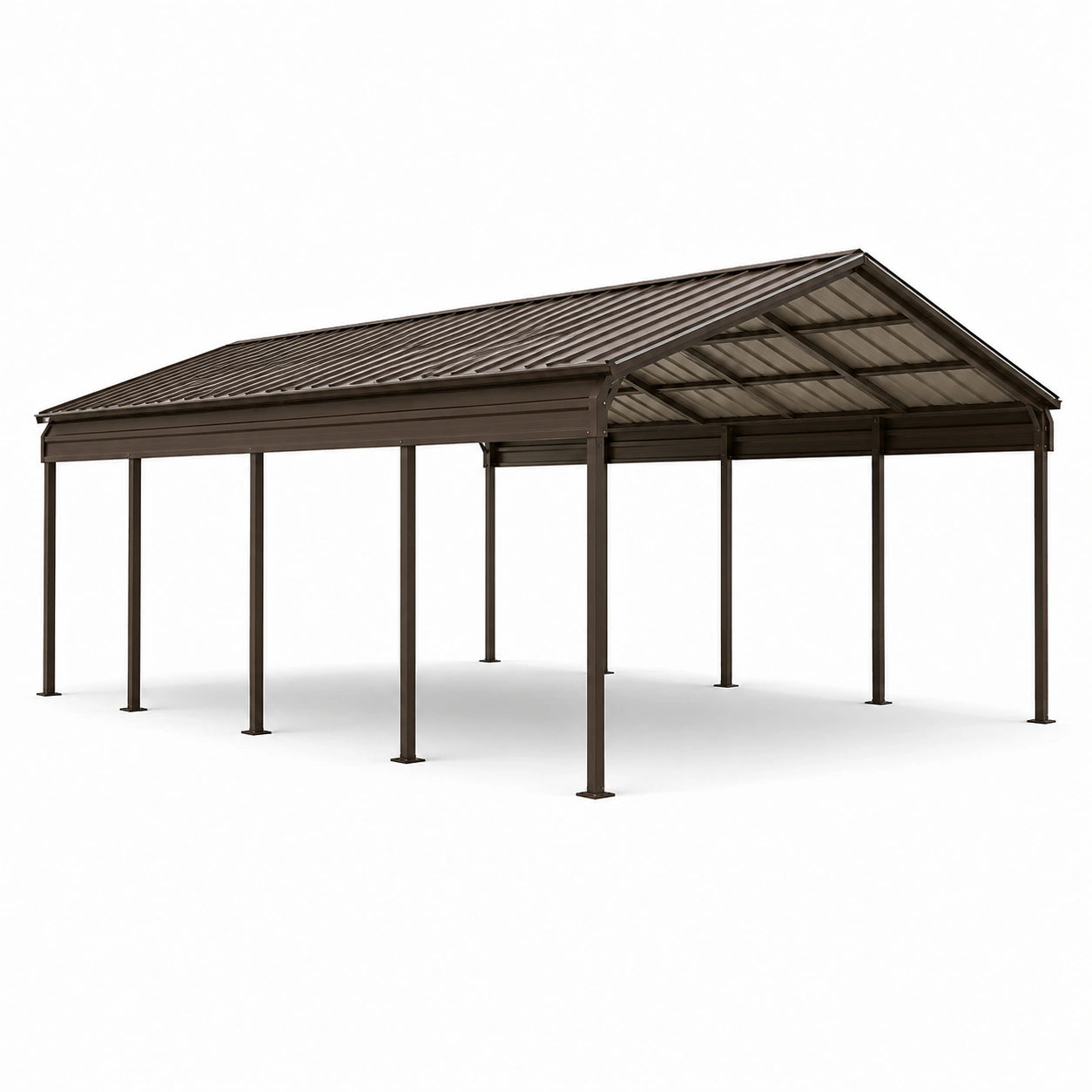 Carport in metallo marrone 300x600x250 cm