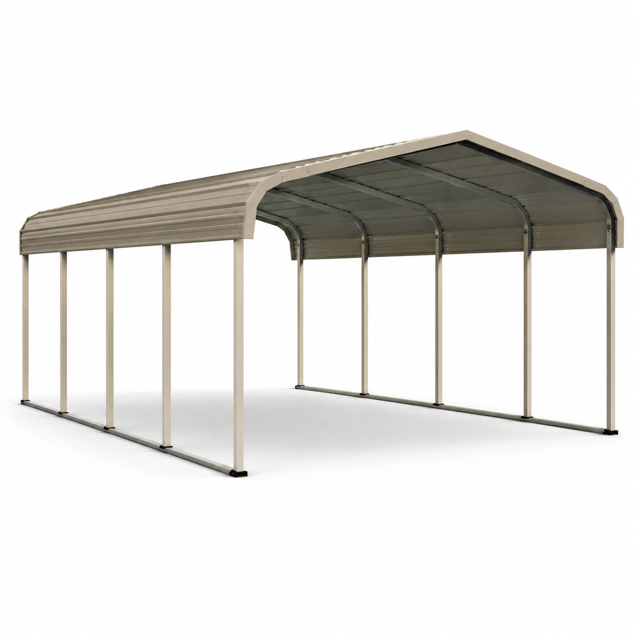 Carport in Metallo Beige 600x300x250 cm
