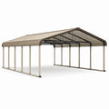 Tettoia per Auto in Metallo e Policarbonato Beige 600x300 cm