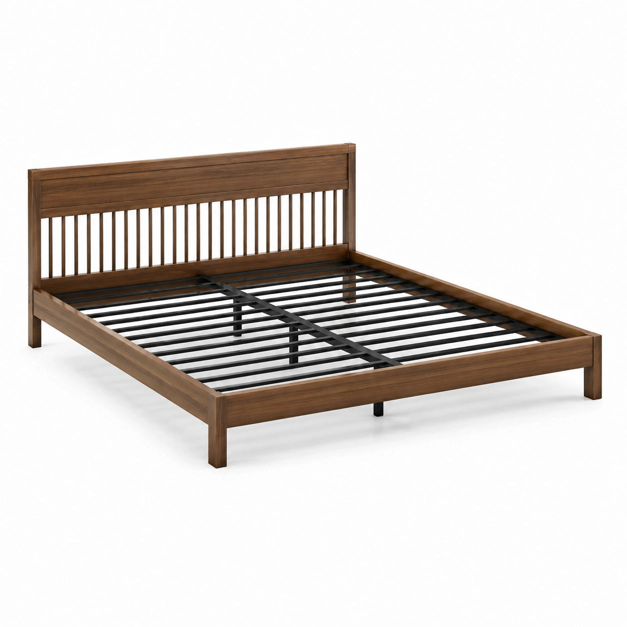 Letto matrimoniale in legno e metallo marrone 200x160 cm