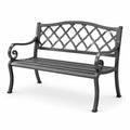 Panca in metallo verniciato nero 128 cm