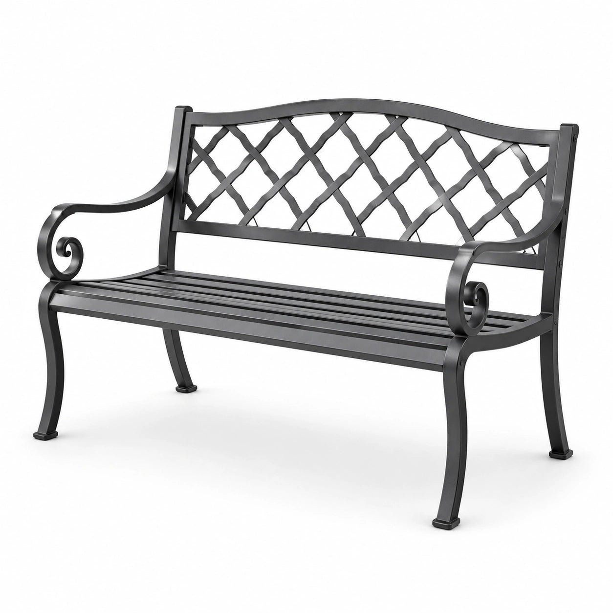 Panca in metallo verniciato nero 128 cm